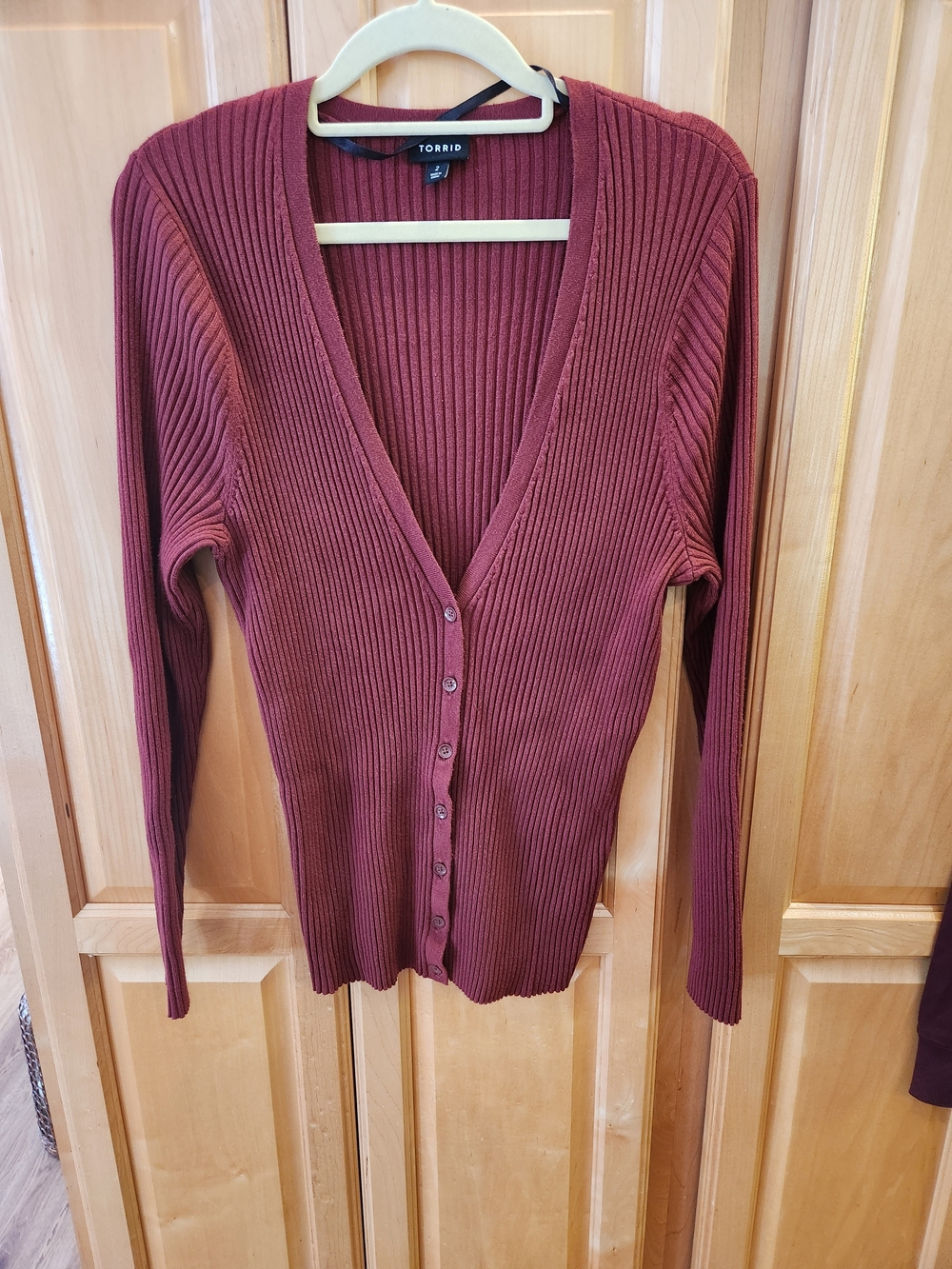 Torrid Ribbed Button-Front Sweater Cardigan - Rust
